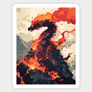 Lava dragon deity Sticker